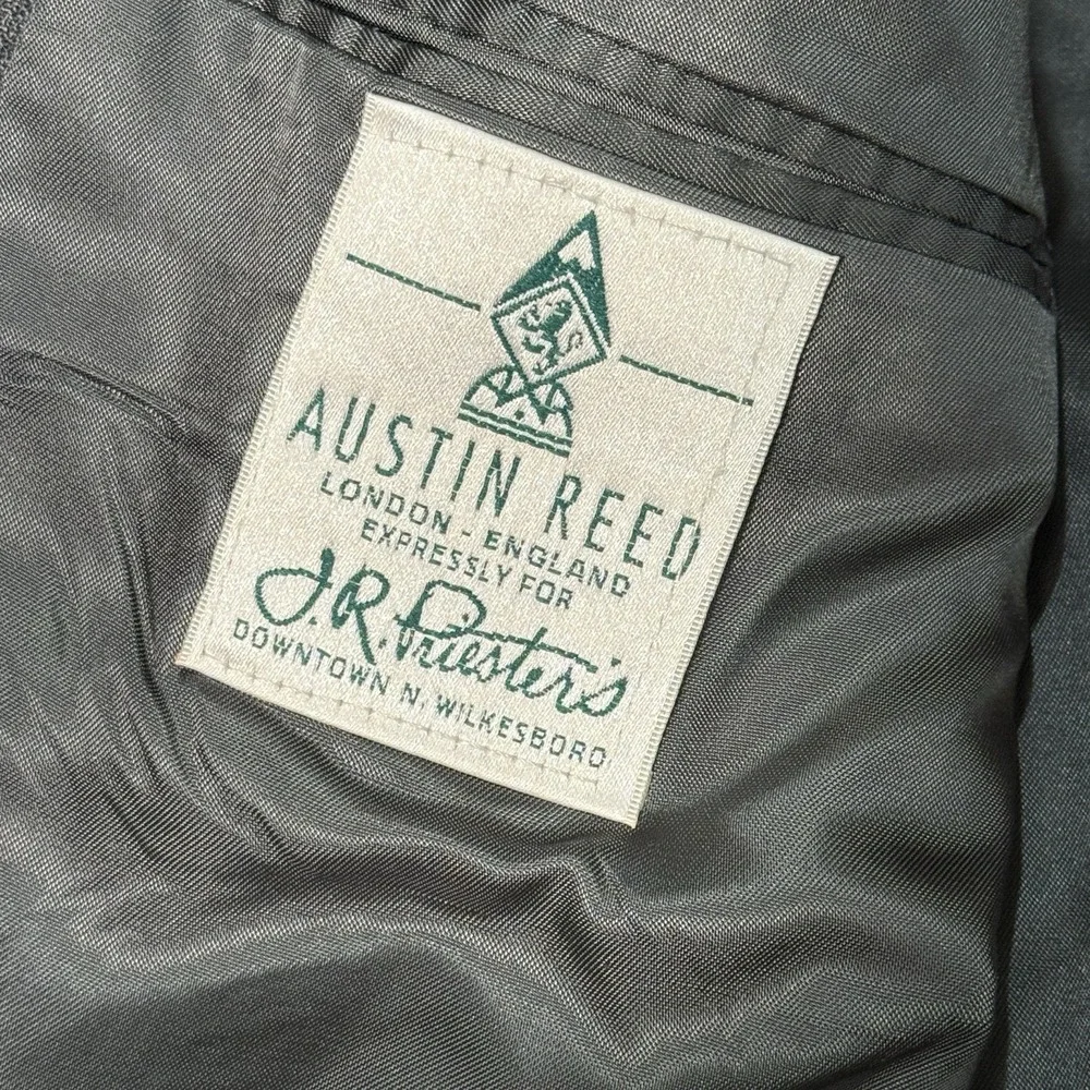 Austin Reed Blazer Sport Coat Mens 44L Gray Check‎ Wool